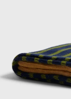 Paul Stuart Socks^Cotton Stiped Sock Navy/Green