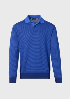 Paul Stuart Polos & T-Shirts^Cotton Stripe Long Sleeve Polo Navy