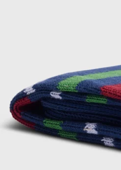 Paul Stuart Socks^Cotton Variegated Multicolor Stripe Sock Denim