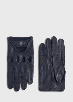 Paul Stuart Scarves, Hats, Gloves^Deerskin Leather Driving Glove Black