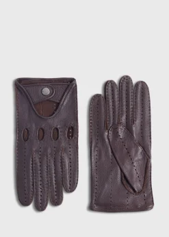 Paul Stuart Scarves, Hats, Gloves^Deerskin Leather Driving Glove Brown
