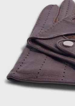 Paul Stuart Scarves, Hats, Gloves^Deerskin Leather Driving Glove Brown