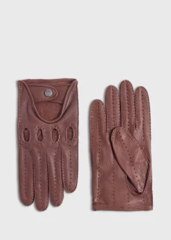 Paul Stuart Scarves, Hats, Gloves^Deerskin Leather Driving Glove Medium Brown