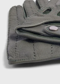 Paul Stuart Scarves, Hats, Gloves^Deerskin Leather Driving Glove Dark Green