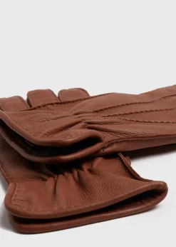 Paul Stuart Scarves, Hats, Gloves|The Cashmere Shop^Deerskin Leather Glove With Cashmere Lining Saddle