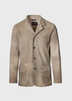 Paul Stuart Overcoats|Outerwear^Distressed Suede Jacket Graphite