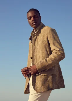 Paul Stuart Overcoats|Outerwear^Distressed Suede Jacket Graphite