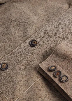 Paul Stuart Overcoats|Outerwear^Distressed Suede Jacket Graphite