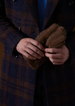 Paul Stuart Overcoats|Outerwear^Double Breasted Boucle Plaid Coat Navy/Brown