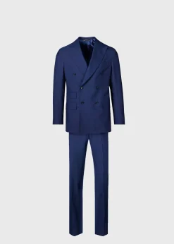 Paul Stuart Suits & Tuxedos^Double Breasted Tick Weave Suit Blue