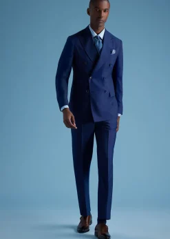 Paul Stuart Suits & Tuxedos^Double Breasted Tick Weave Suit Blue