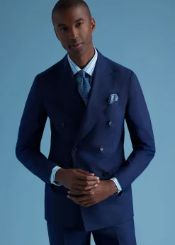 Paul Stuart Suits & Tuxedos^Double Breasted Tick Weave Suit Blue