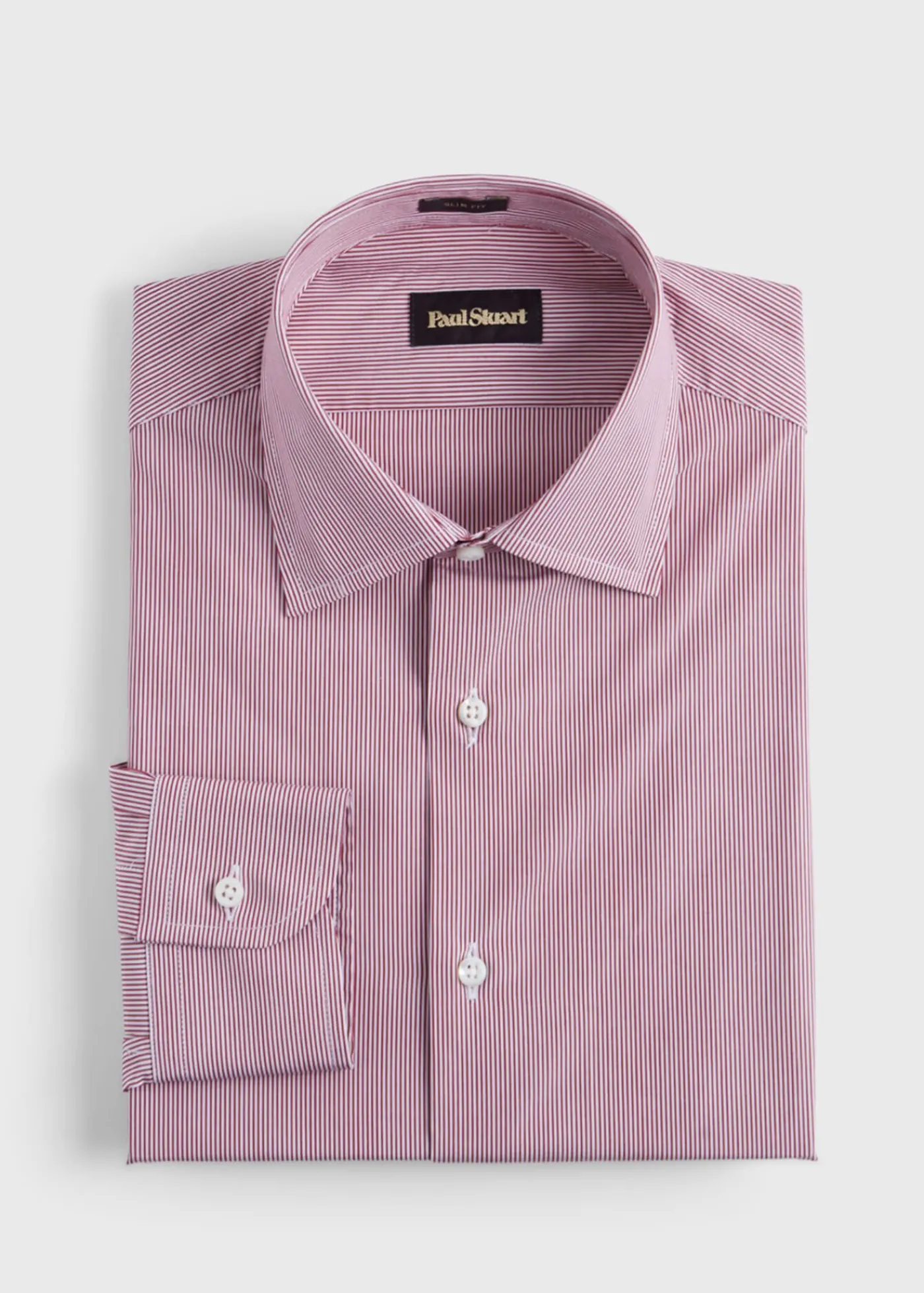 Paul Stuart Dress Shirts^Fine Stripe Slim Fit Dress Shirt Red