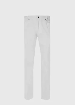 Paul Stuart Pants^Five Pocket Satin Finish Cotton Pant Cream