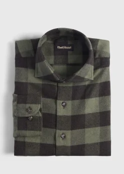 Paul Stuart Sport Shirts^Flannel Buffalo Check Sport Shirt Olive