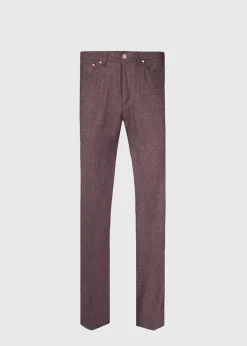 Paul Stuart Pants^Flannel Five Pocket Pant Plum