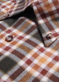 Paul Stuart Sport Shirts^Flannel Plaid Sport Shirt Olive
