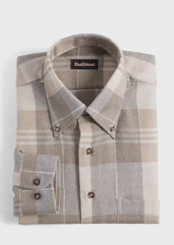 Paul Stuart Sport Shirts^Flannel Plaid Sport Shirt Taupe