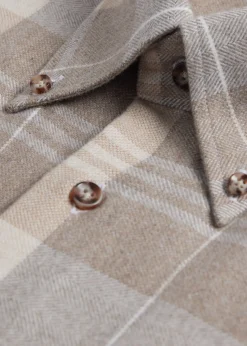 Paul Stuart Sport Shirts^Flannel Plaid Sport Shirt Taupe