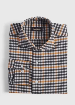 Paul Stuart Sport Shirts^Flannel Small Plaid Sport Shirt Olive