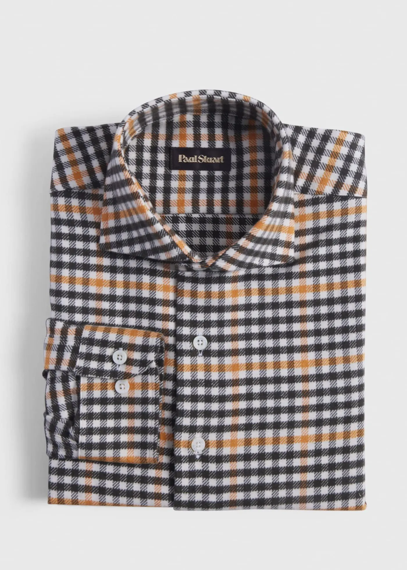 Paul Stuart Sport Shirts^Flannel Small Plaid Sport Shirt Olive