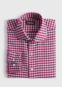 Paul Stuart Sport Shirts^Flannel Small Plaid Sport Shirt Pink