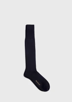 Paul Stuart Socks|The Cashmere Shop^Flat Knit Sock Black
