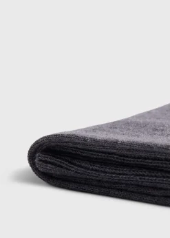 Paul Stuart Socks|The Cashmere Shop^Flat Knit Sock Medium Grey
