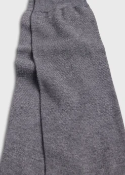 Paul Stuart Socks|The Cashmere Shop^Flat Knit Sock Medium Grey