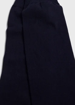 Paul Stuart Socks|The Cashmere Shop^Flat Knit Sock Navy