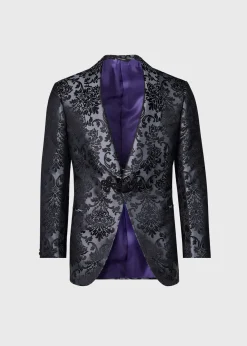 Paul Stuart Suits & Tuxedos|Blazers & Jackets^Floral Jacquard Silk Dinner Jacket Black