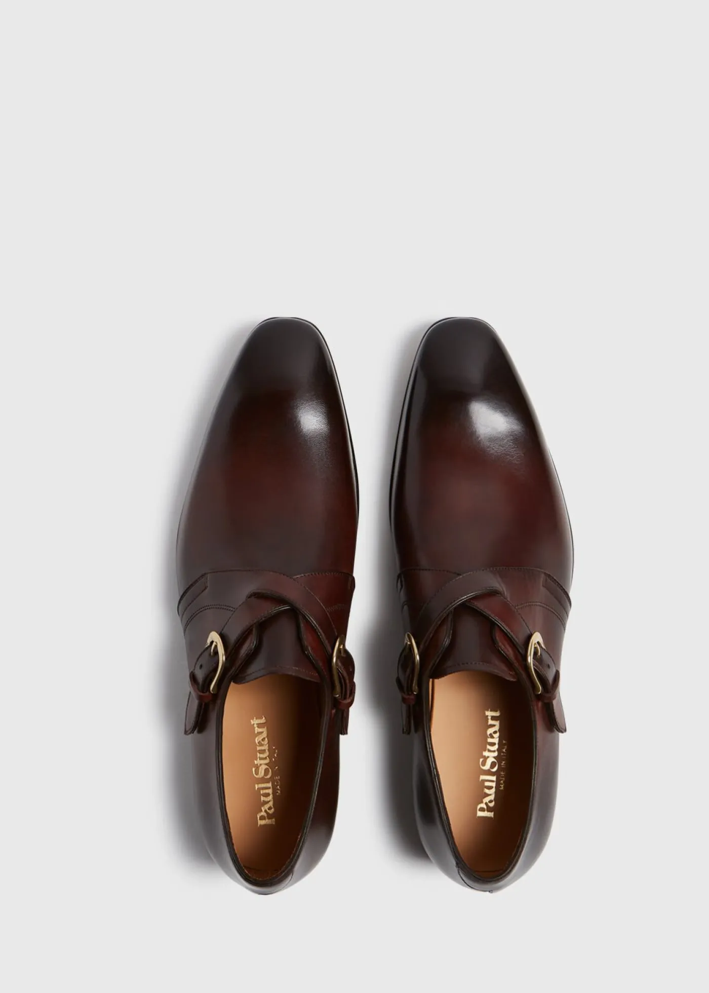 Paul Stuart Monk Straps^Galante Double Cross Monk Strap Auburn Calf