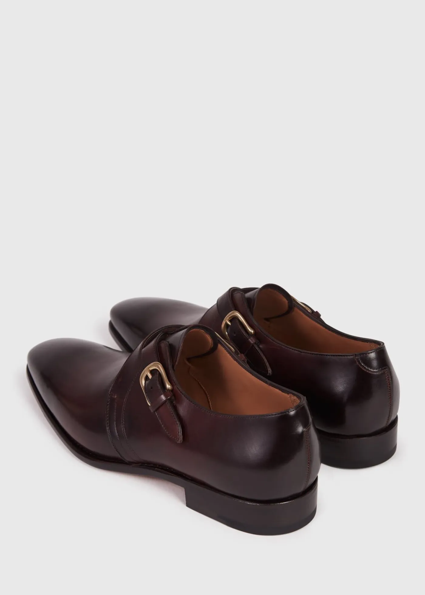 Paul Stuart Monk Straps^Galante Double Cross Monk Strap Auburn Calf