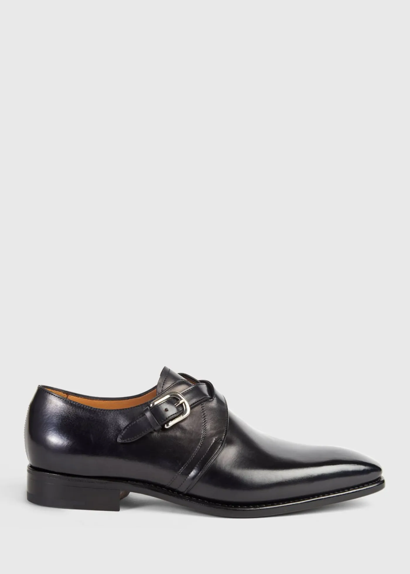 Paul Stuart Monk Straps^Galante Double Cross Monk Strap Black Calf