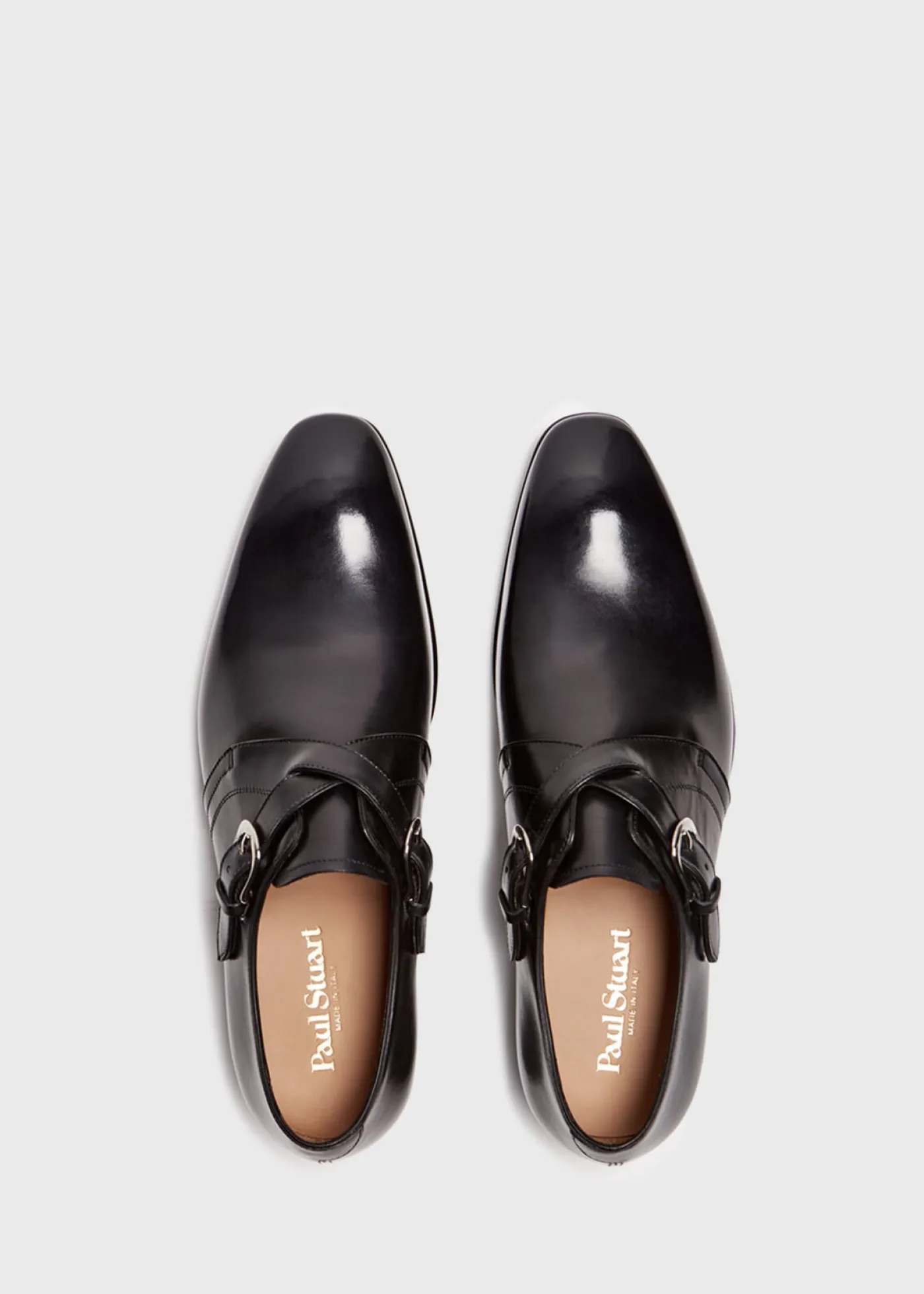 Paul Stuart Monk Straps^Galante Double Cross Monk Strap Black Calf