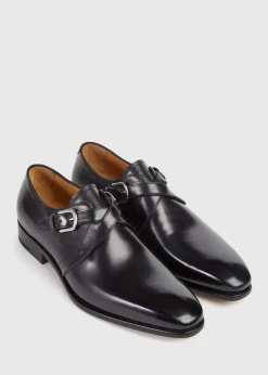 Paul Stuart Monk Straps^Galante Double Cross Monk Strap Black Calf