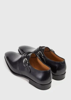 Paul Stuart Monk Straps^Galante Double Cross Monk Strap Black Calf