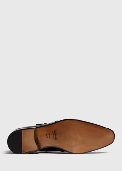 Paul Stuart Monk Straps^Galante Double Cross Monk Strap Black Calf