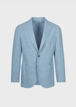 Paul Stuart Blazers & Jackets^Garment Dyed Basketweave Jacket Mid Blue