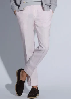 Paul Stuart Formal Shop^Garment Dyed Linen Trouser Pink