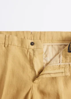Paul Stuart Pants^Garment Washed Linen Pant Desert