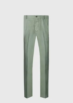 Paul Stuart Pants^Garment Washed Linen Pant Olive