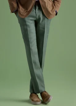 Paul Stuart Pants^Garment Washed Linen Pant Olive