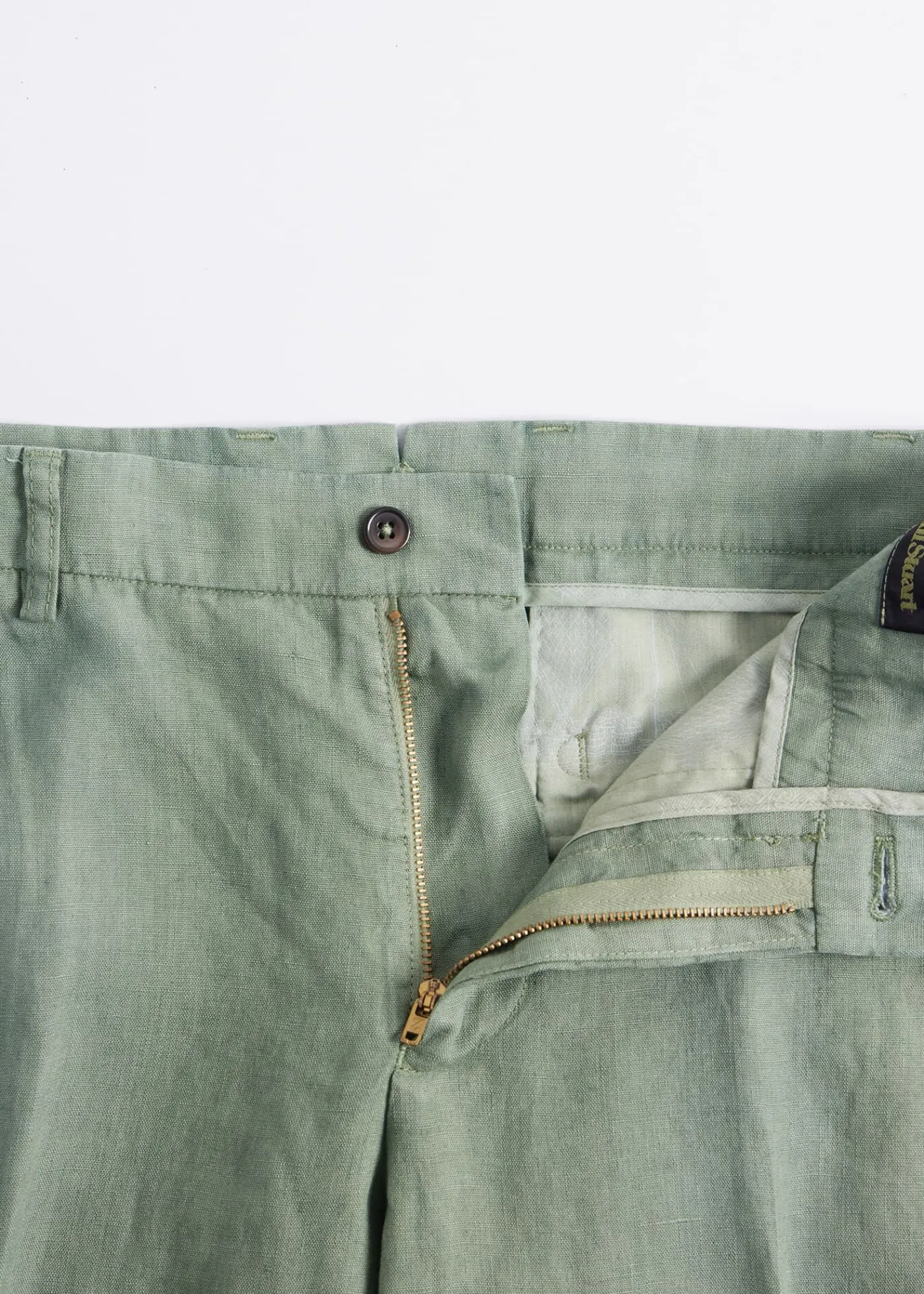 Paul Stuart Pants^Garment Washed Linen Pant Olive