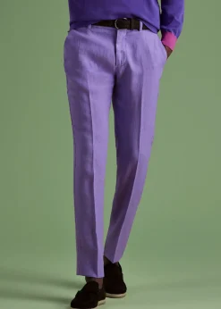Paul Stuart Pants^Garment Washed Linen Pant Lilac