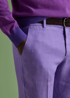 Paul Stuart Pants^Garment Washed Linen Pant Lilac