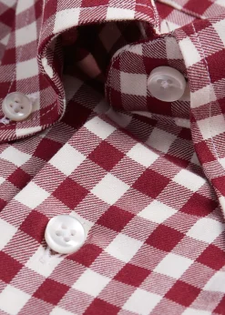Paul Stuart Sport Shirts^Gingham Flannel Sport Shirt Burgundy