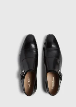 Paul Stuart Monk Straps^Giordano Leather Monk Strap Black Calf