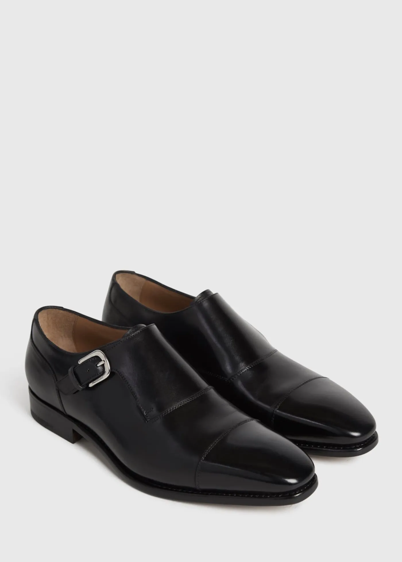 Paul Stuart Monk Straps^Giordano Leather Monk Strap Black Calf