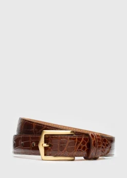 Paul Stuart Belts^Glazed Alligator Belt Gold